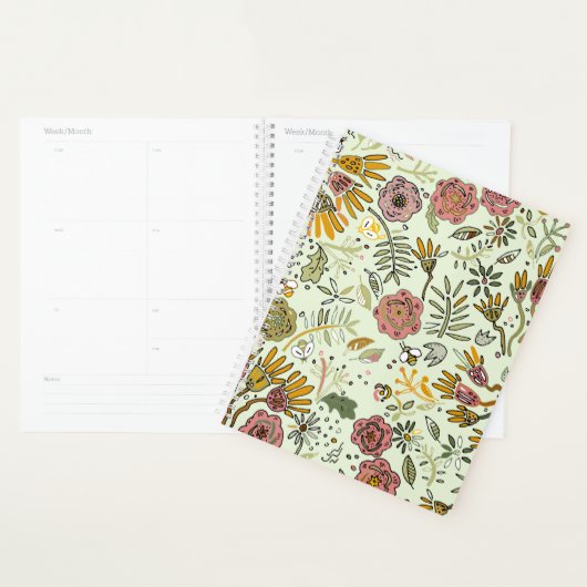 Waterverf Bloemen Bijen Elegant Modern Planner (Display)