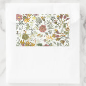 Waterverf Bloemen Bijen Elegant Modern Rechthoekige Sticker (Tas)