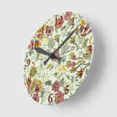 Waterverf Bloemen Bijen Elegant Modern Ronde Klok (Hoek)