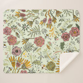 Waterverf Bloemen Bijen Elegant Modern Sherpa Deken (Voorkant (horizontaal))