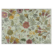 Waterverf Bloemen Bijen Elegant Modern Snijplank (Voorkant)