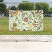 Waterverf Bloemen Bijen Elegant Modern Spandoek (Insitu)