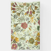 Waterverf Bloemen Bijen Elegant Modern Spandoek (Verticaal)