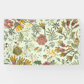 Waterverf Bloemen Bijen Elegant Modern Spandoek (Horizontaal)