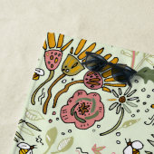 Waterverf Bloemen Bijen Elegant Modern Strandlaken (In situ)