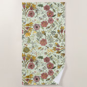 Waterverf Bloemen Bijen Elegant Modern Strandlaken (Voorkant)