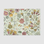 Waterverf Bloemen Bijen Elegant Modern Tissuepapier (Voorkant)