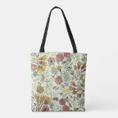 Waterverf Bloemen Bijen Elegant Modern Tote Bag (Achterkant)