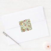 Waterverf Bloemen Bijen Elegant Modern Vierkante Sticker (Envelop)