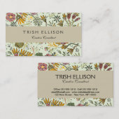 Waterverf Bloemen Bijen Elegant Modern Visitekaartje (Voorkant / Achterkant)