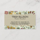 Waterverf Bloemen Bijen Elegant Modern Visitekaartje (Achterkant)