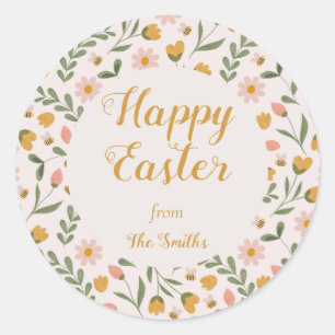 Waterverf Bloemen & Bijen Lente Paas Sticker