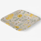 Waterverf Bloemen Bijen Papier Borden Papieren Bordje (Gebogen)