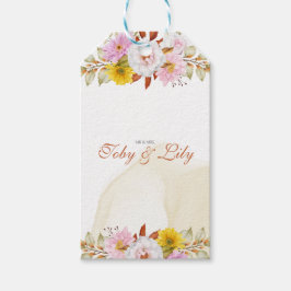 Waterverf Bloemen Bladeren Cadeaulabel