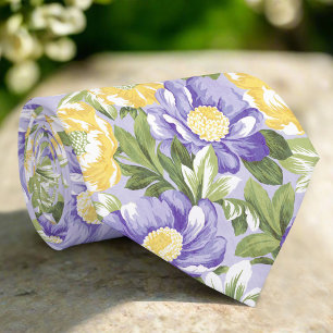 Waterverf Bloemen & Bladeren Elegant Patroon Stropdas