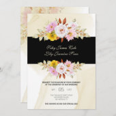 Waterverf Bloemen Bladeren Kaart (Voorkant / Achterkant)