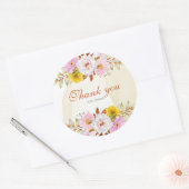 Waterverf Bloemen Bladeren Ronde Sticker (Envelop)