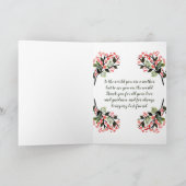 Waterverf Bloemen & Bladeren Roze Groen Moederdag Feestdagen Kaart (Binnen)