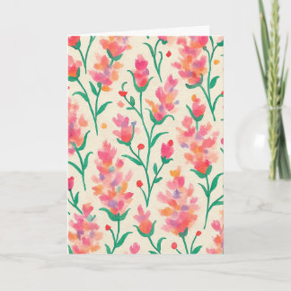 Waterverf Bloemen Blanco Groeten Kaart