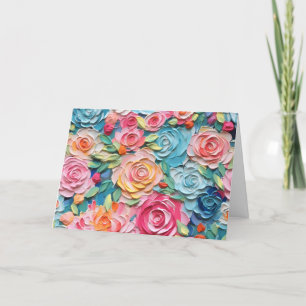  Waterverf Bloemen Blank Note Kaart