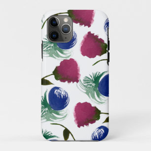 Waterverf Bloemen Blauw Bourgondië Groene Verf Case-Mate iPhone Case