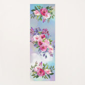 Waterverf bloemen Blauw roze Yoga Mat (Voorkant)