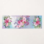 Waterverf bloemen Blauw roze Yoga Mat (Voorkant (horizontaal))