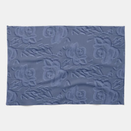  Waterverf bloemen blauw Theedoek