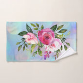 Waterverf Bloemen Blauwe Roze handdoekset Bad Handdoek (Handdoek)