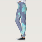 Waterverf Bloemen blauwgroen Cyaan Wilde Bloemen M Leggings (Links)