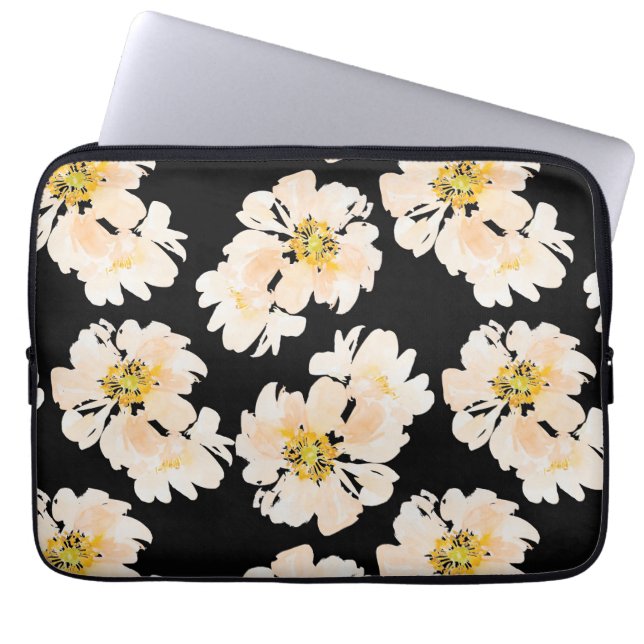 Waterverf Bloemen bloedige pinda's Laptop Sleeve (Voorkant)