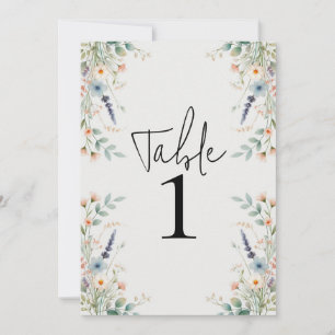 Waterverf Bloemen Bloeiende Bloemen Lente Tafelnum Kaart