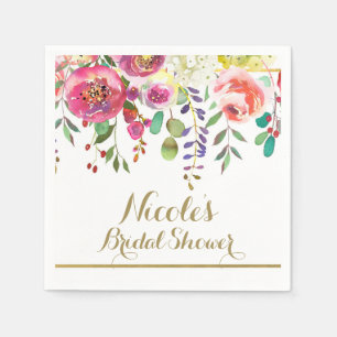 Waterverf Bloemen Bloem Modern Kleurrijke Trouw Servetten