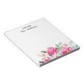 Waterverf bloemen bloemen Aangepaste naam notitie Notitieblok (Schuin)