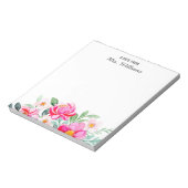 Waterverf bloemen bloemen Aangepaste naam notitie Notitieblok (Linkerzijde)