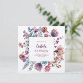 Waterverf Bloemen bloemen Birthday-uitnodiging Kaart (Staand voorkant)