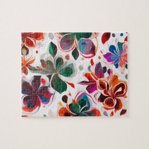 Waterverf Bloemen Bloemen Bloemen Patroon  Legpuzzel