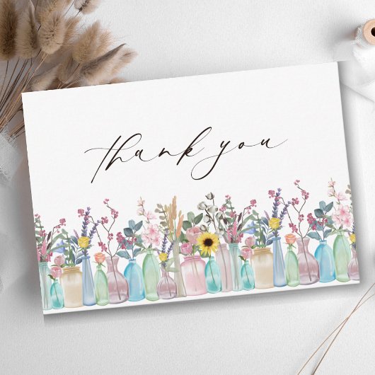 Waterverf Bloemen Bloemen Bloemen Tuin Bloeit Brui Bedankkaart