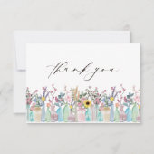 Waterverf Bloemen Bloemen Bloemen Tuin Bloeit Brui Bedankkaart (Voorkant)