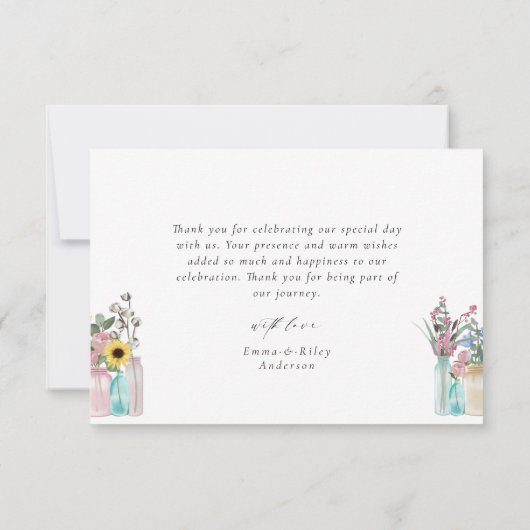 Waterverf Bloemen Bloemen Bloemen Tuin Bloeit Brui Bedankkaart (Achterkant)