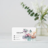 Waterverf Bloemen Bloemen Bloemen Visitekaartje (Staand voorkant)