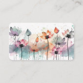 Waterverf Bloemen Bloemen Bloemen Visitekaartje (Achterkant)