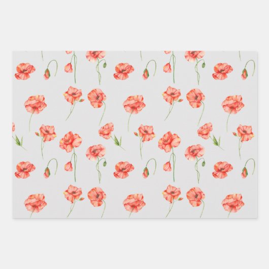 Waterverf bloemen bloemen inpakpapier vel (Voorkant 3)