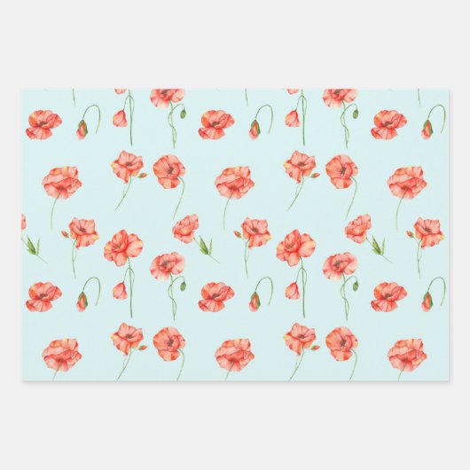 Waterverf bloemen bloemen inpakpapier vel (Voorkant 2)