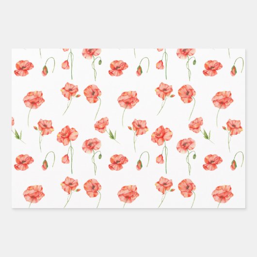 Waterverf bloemen bloemen inpakpapier vel (Voorkant)