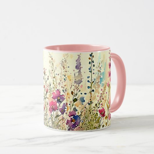 Waterverf Bloemen/Bloemen Mok (Voorkant rechts)