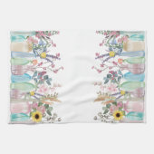 Waterverf Bloemen Bloemen Tuin Bloeit in Flessen Theedoek (Horizontaal)