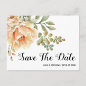 Waterverf bloemen bloemenbruiloft Save the Date Aankondigingskaart (Voorkant)