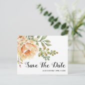Waterverf bloemen bloemenbruiloft Save the Date Aankondigingskaart (Staand voorkant)