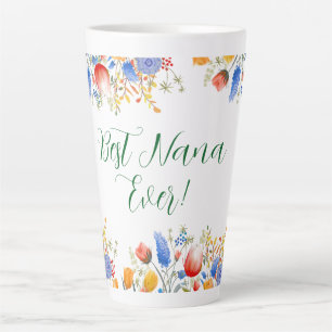 Waterverf Bloemen Bloementuin Latte Mok